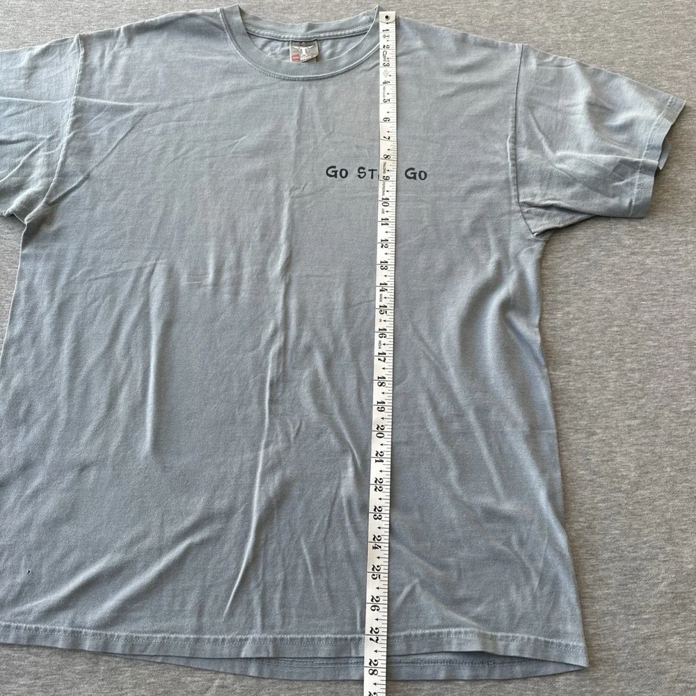 hanes beefy t-shirts Size L Light Blue Color Go Stay Go - Picture 6 of 14